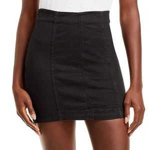 Free People Modern Femme Denim Mini Skirt in Black size 4